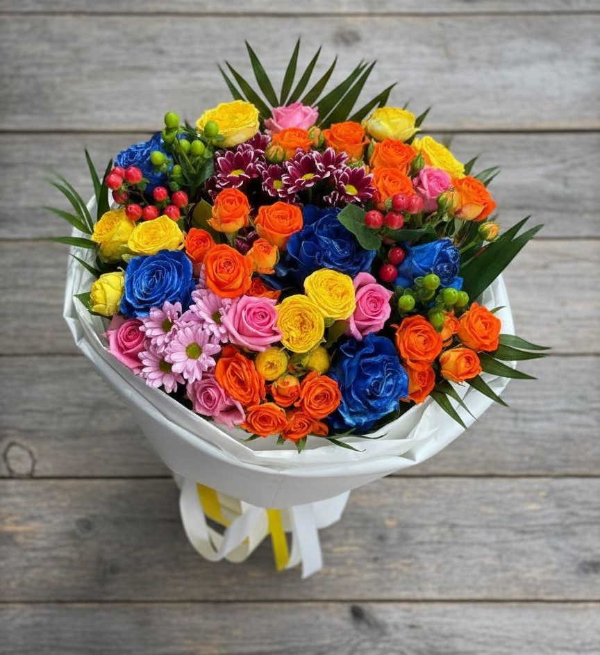 Букет цветов из: Розы и Хризантемы в Гуеве