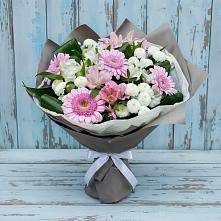 Букет цветов из:  Герберы, Альстромерии и Хризантемы в Гуеве
