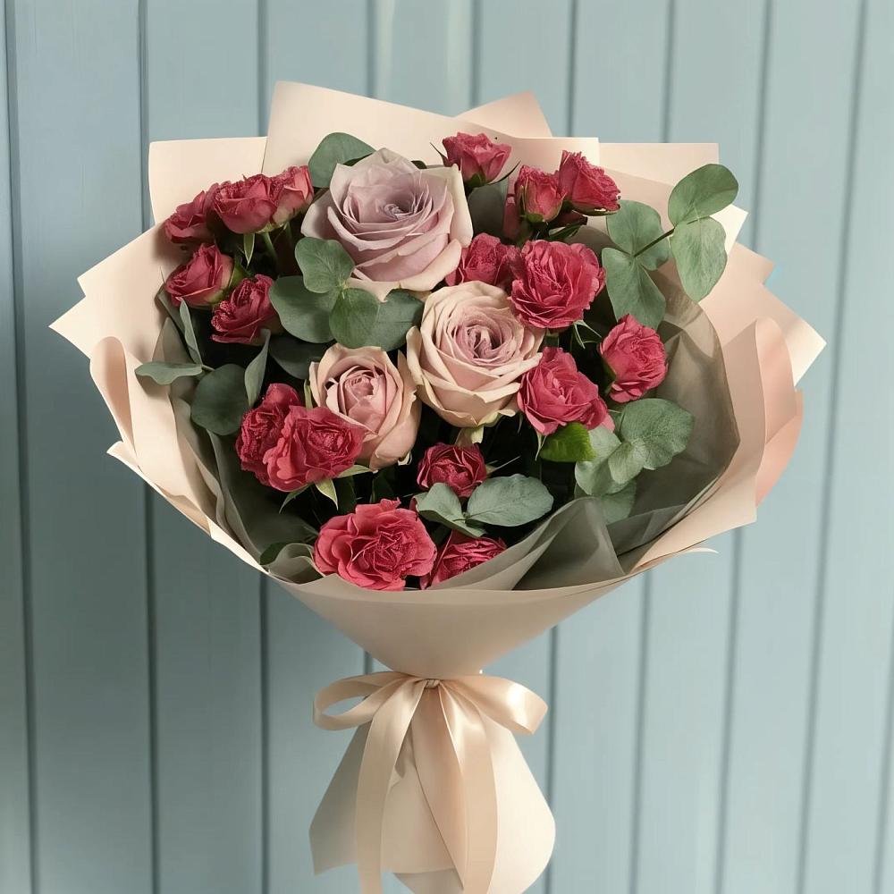 Букет цветов из: Гвоздики и Розы в Гуеве