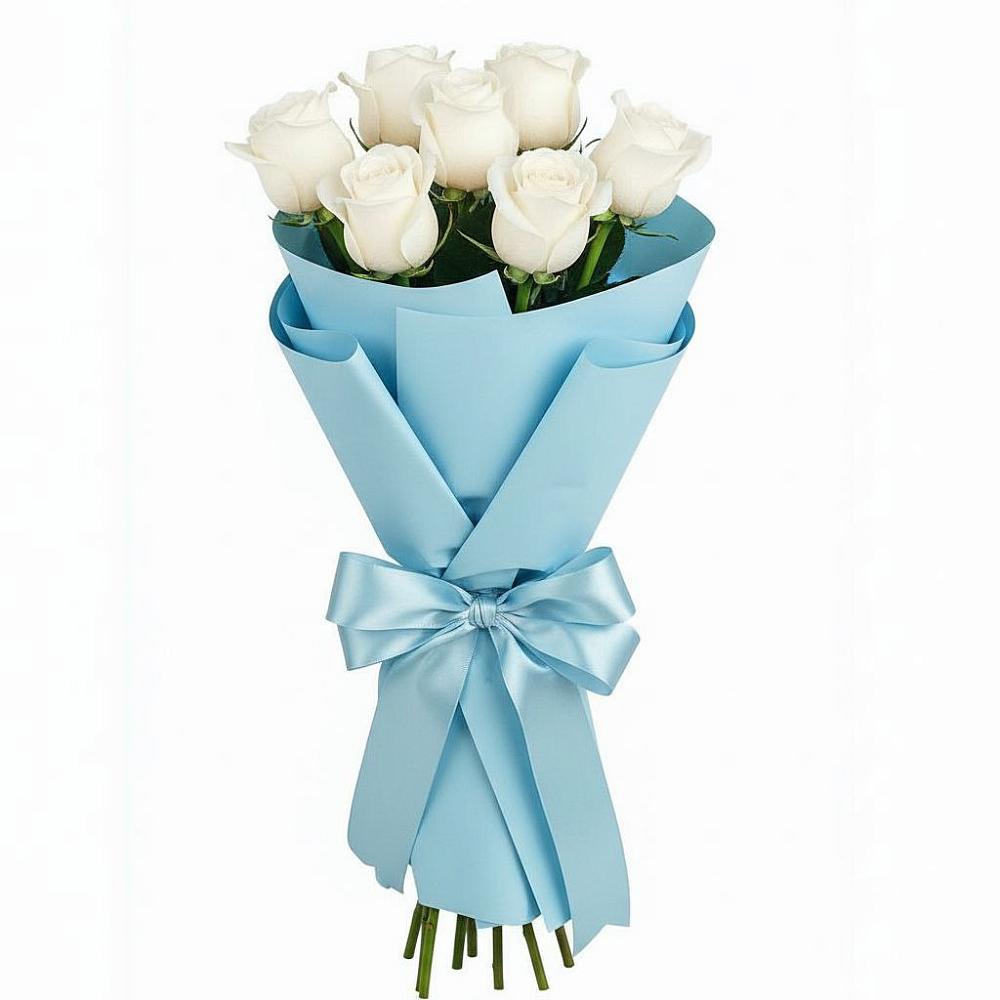 Букет 7 белых роз Проуд в Гуеве