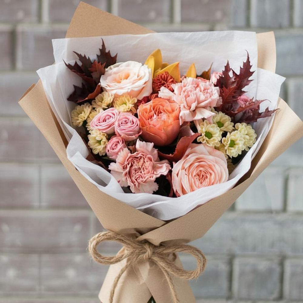 Букет цветов из: Гвоздики, Хризантемы и Розы в Гуеве