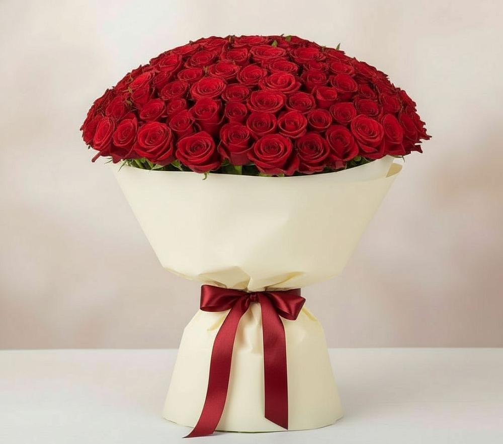 Букет 101 Красная роза Милано в Гуеве