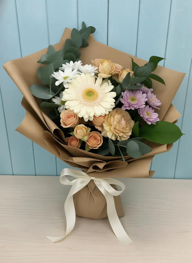 Букет цветов из: Герберы и Хризантемы в Гуеве