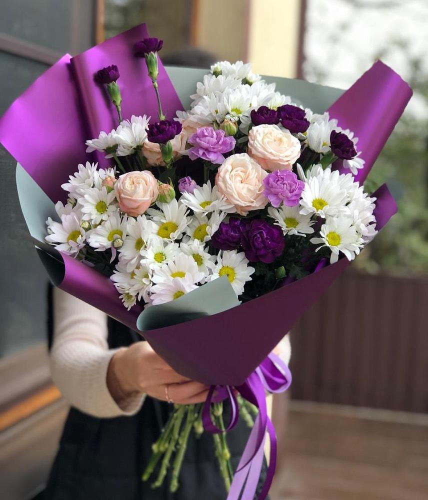 Букет цветов из: Хризантемы, Гвоздики и Розы в Гуеве