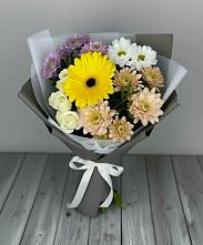 Букет цветов из:  Розы, Герберы и Хризантемы #REPLACE_PRED# Гуеве
