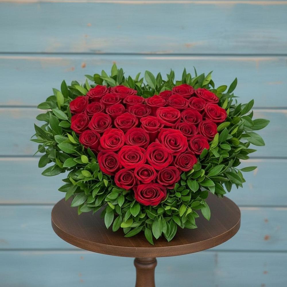 Цветочная композиция из Розы в виде сердца в Гуеве