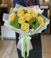 Букет цветов из:  Хризантемы и Розы в Гуеве