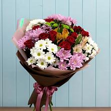Букет цветов из:  Розы, Хризантемы и Альстромерии в Гуеве