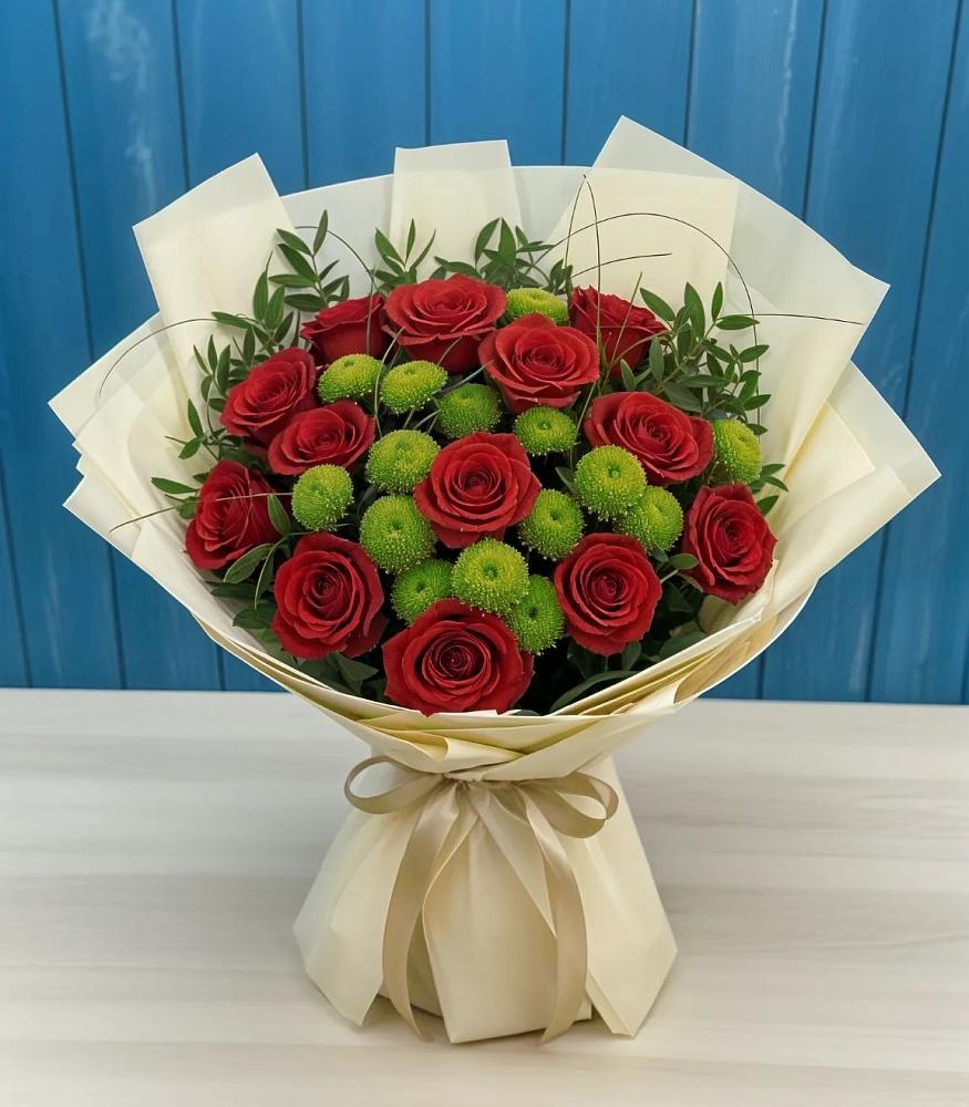 Букет цветов из: Розы и Хризантемы в Гуеве