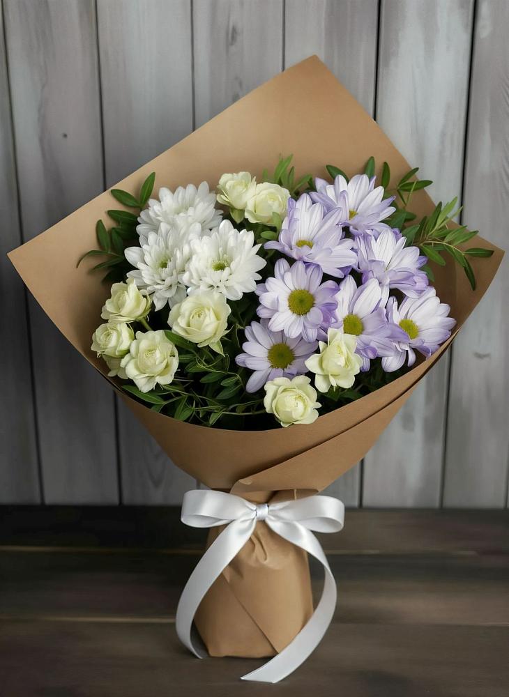 Букет цветов из: Хризантемы и Розы в Гуеве